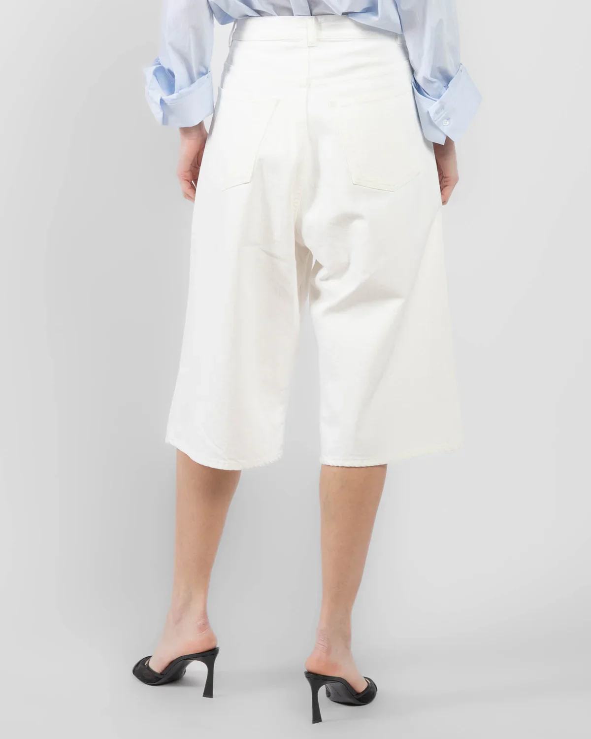 Baggy Denim Shorts White - Image 2