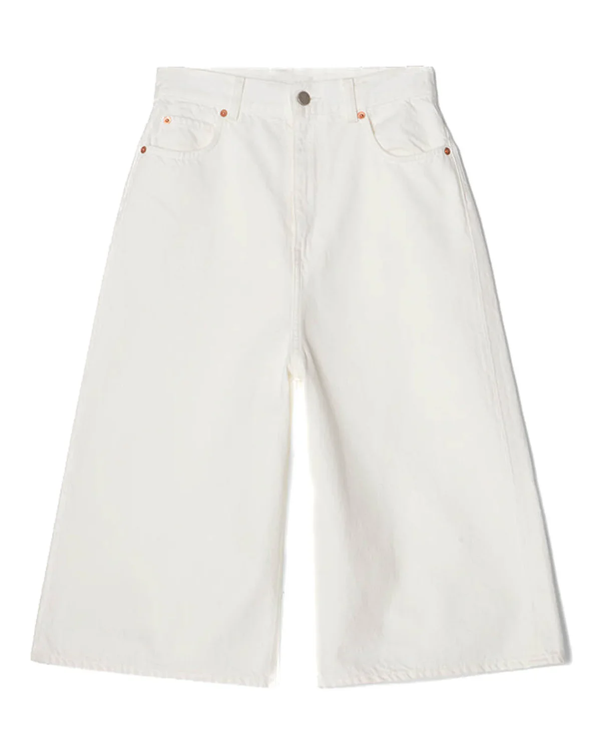 Baggy Denim Shorts White - Image 4