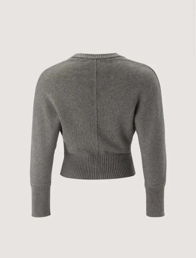 Cashmere Blend Cardigan Grey Melange - Image 2