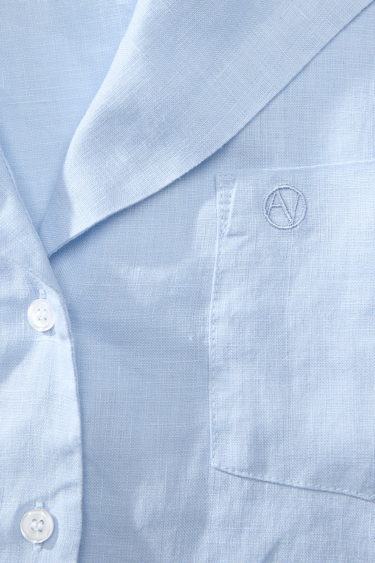 Linen Sailor Shirt Light Blue - Image 4