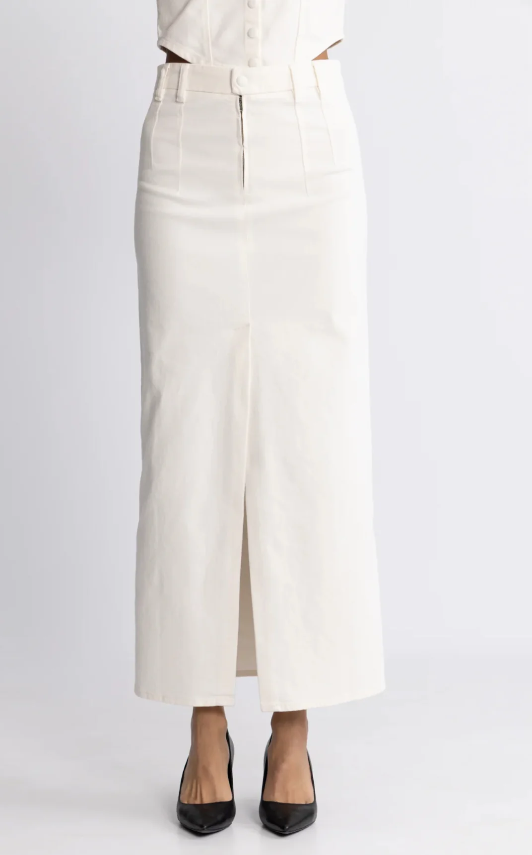 Mirella Denim Skirt White