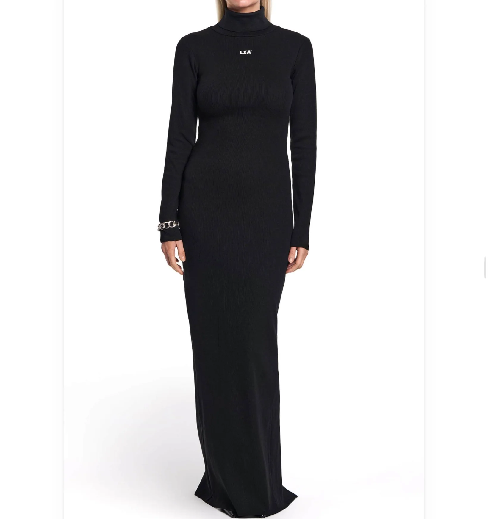 Raw Edge Ribbed Maxi Dress