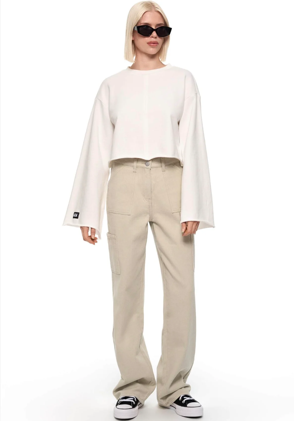 Wide Sleeve Logo Top
